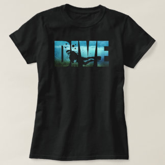 DIVE Scuba-duikende vrouwen - zwart T-shirt
