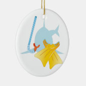 Dive Shark Keramisch Ornament (Rechts)
