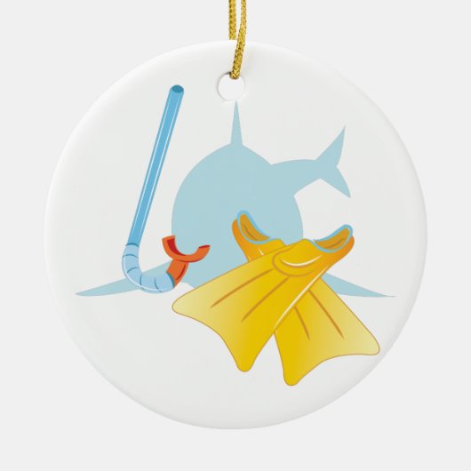 Dive Shark Keramisch Ornament (Voorkant)