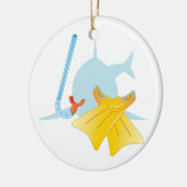 Dive Shark Keramisch Ornament (Links)