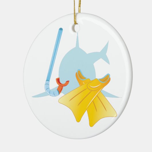 Dive Shark Keramisch Ornament (Links)
