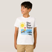 Dive Sleep Herhalingsontwerp - Kinderen Basic T-Sh T-shirt (Voorkant volledig)