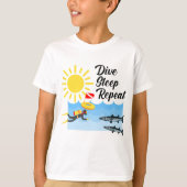 Dive Sleep Herhalingsontwerp - Kinderen Basic T-Sh T-shirt (Voorkant)