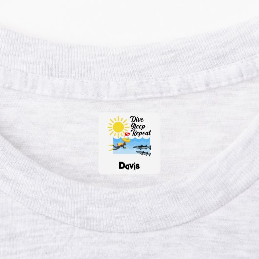 Dive Sleep Herhalingsontwerp - Kleine vierkante kl Labels (Aangebracht)