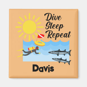 Dive Sleep Herhalingsontwerp - Square Magnet