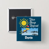 Dive Sleep Herhalingsontwerp - Vierkante Button (Voorkant /achterkant)