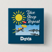 Dive Sleep Herhalingsontwerp - Vierkante Button (Voorkant)