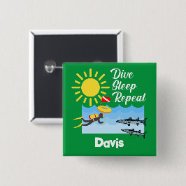 Dive Sleep Herhalingsontwerp - Vierkante Button