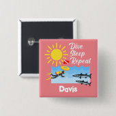 Dive Sleep Herhalingsontwerp - Vierkante Button (Voorkant /achterkant)