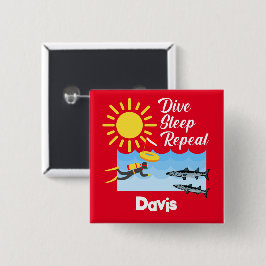 Dive Sleep Herhalingsontwerp - Vierkante Button