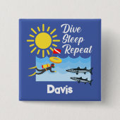 Dive Sleep Herhalingsontwerp - Vierkante Button (Voorkant)