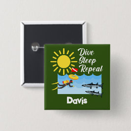 Dive Sleep Herhalingsontwerp - Vierkante Button