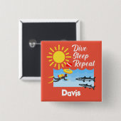 Dive Sleep Herhalingsontwerp - Vierkante Button (Voorkant /achterkant)