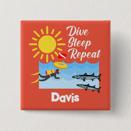Dive Sleep Herhalingsontwerp - Vierkante Button