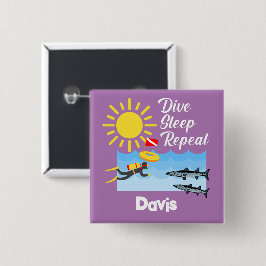 Dive Sleep Herhalingsontwerp - Vierkante Button