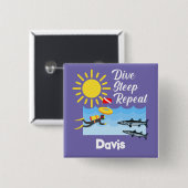 Dive Sleep Herhalingsontwerp - Vierkante Button (Voorkant /achterkant)