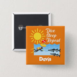 Dive Sleep Herhalingsontwerp - Vierkante Button