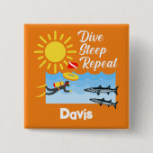 Dive Sleep Herhalingsontwerp - Vierkante Button (Voorkant)