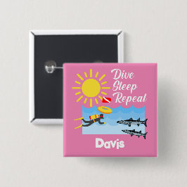 Dive Sleep Herhalingsontwerp - Vierkante Button