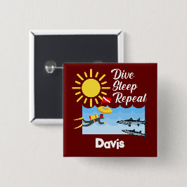 Dive Sleep Herhalingsontwerp - Vierkante Button