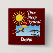 Dive Sleep Herhalingsontwerp - Vierkante Button (Voorkant)