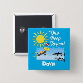 Dive Sleep Herhalingsontwerp - Vierkante Button