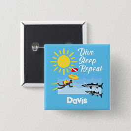 Dive Sleep Herhalingsontwerp - Vierkante Button