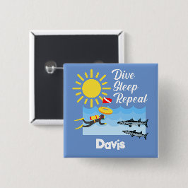 Dive Sleep Herhalingsontwerp - Vierkante Button