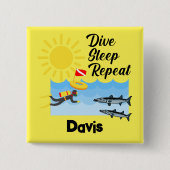 Dive Sleep Herhalingsontwerp - Vierkante Button (Voorkant)