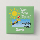 Dive Sleep Herhalingsontwerp - Vierkante Button (Voorkant)