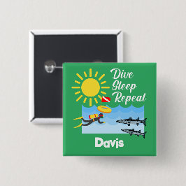 Dive Sleep Herhalingsontwerp - Vierkante Button