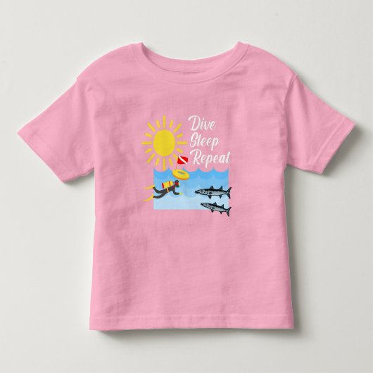 Dive Sleep Repeat Design - Toddler Fine Jersey T-S Kinder Shirts (Voorkant)