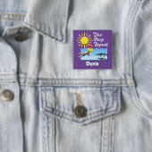 Dive Sleep Repeat Design - Vierkante Knop Button 5,1 Cm (In situ)