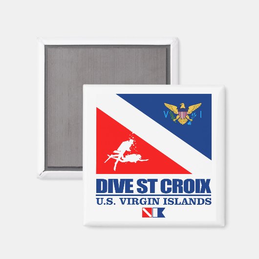 Dive St. Croix (sq) Magneet (Voorkant / Achterkant)