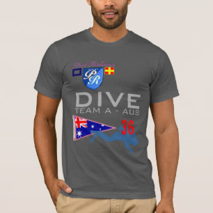 Dive Team A Diving AUS Australia Flag Number 36 T-shirt