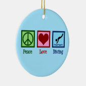 Dive Team Peace Love Diving Keramisch Ornament (Rechts)