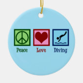 Dive Team Peace Love Diving Keramisch Ornament (Voorkant)