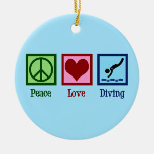Dive Team Peace Love Diving Keramisch Ornament