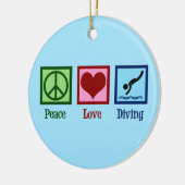Dive Team Peace Love Diving Keramisch Ornament (Links)