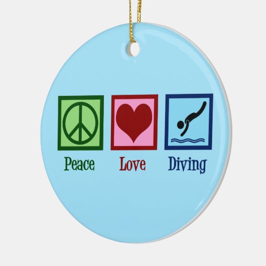 Dive Team Peace Love Diving Keramisch Ornament (Links)