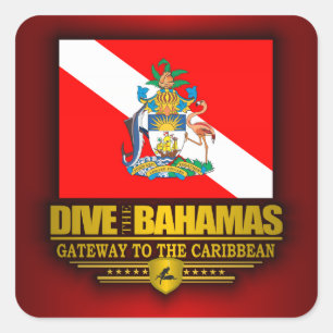 Dive the Bahamas 2 Vierkante Sticker