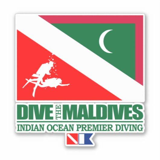 Dive the Maldives (sq) Sticker (Voorkant)