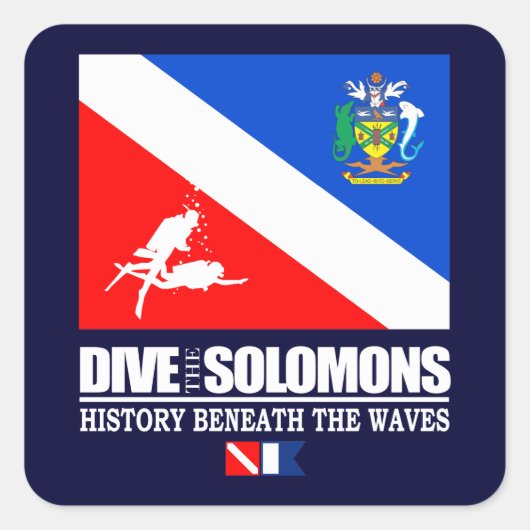 Dive the Solomons Vierkante Sticker (Voorkant)