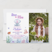 Dive To Five Zeemeermin 5e Verjaardagsfeestje Foto Kaart (Voorkant)