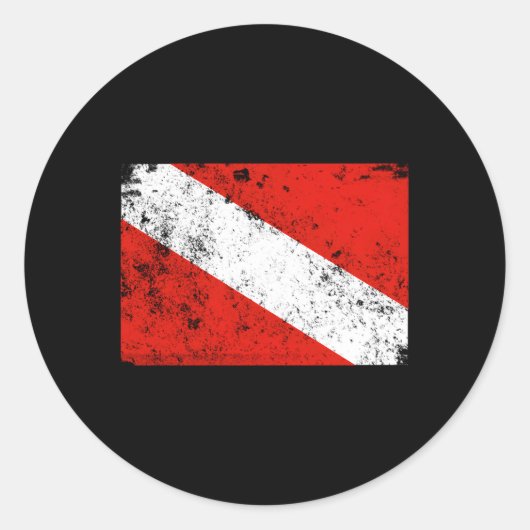 Dive-vlag duiken ronde sticker (Voorkant)