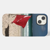 Dive vlag op strand iPhone hoesje (Achterkant horizontaal)