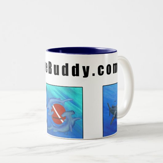 DiveBuddy.com Coffee-Mok Tweekleurige Koffiemok (Voorkant rechts)