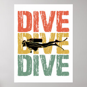 Diveduik - scuba duiker onderwater poster