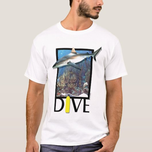 Diveegras, duiken, haai T-shirt (Voorkant)