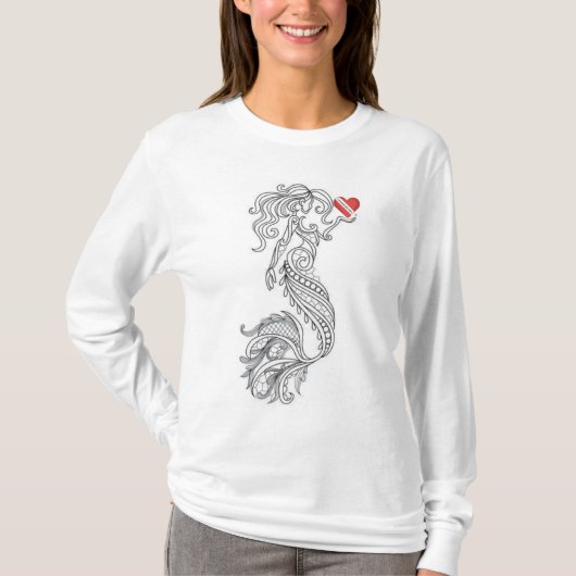 Divehart Mermaid Women's Long-Sleeve T-Shirt (Voorkant)